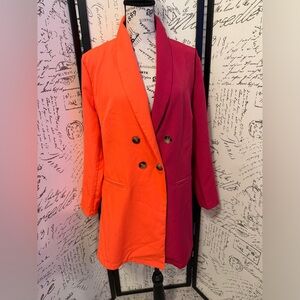 Colorblock Double-Breasted Women's Blazer